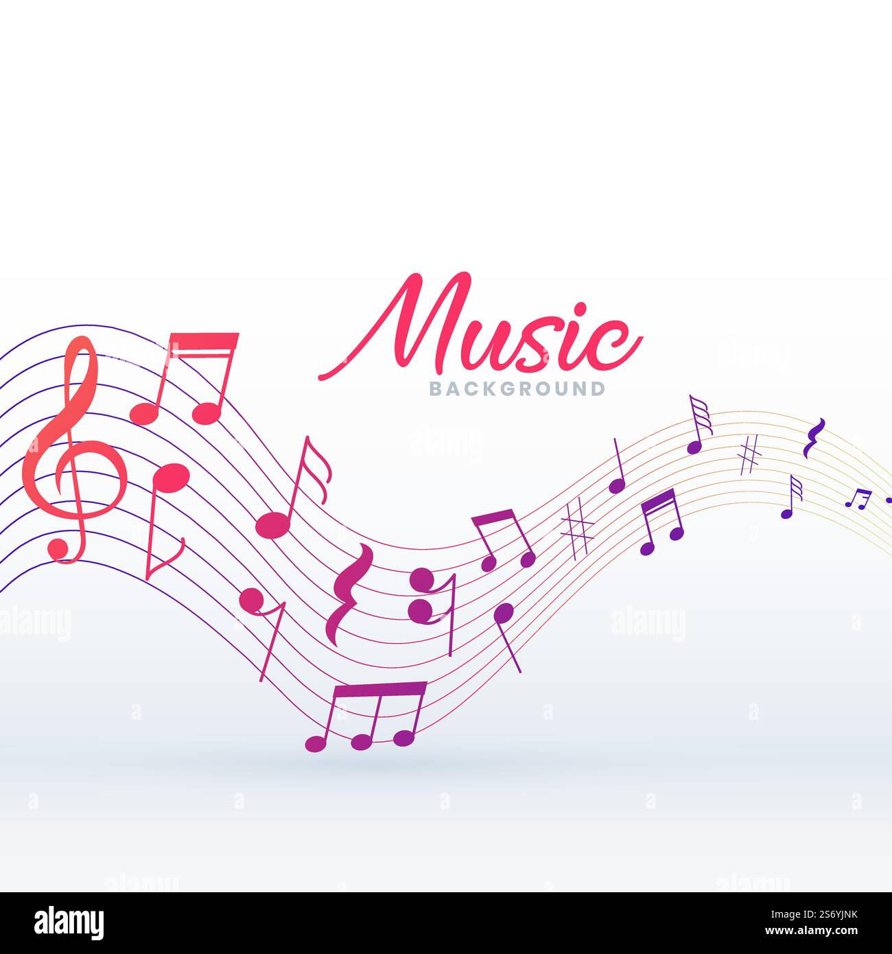 musical pentagram background with sound notes Stock Vector