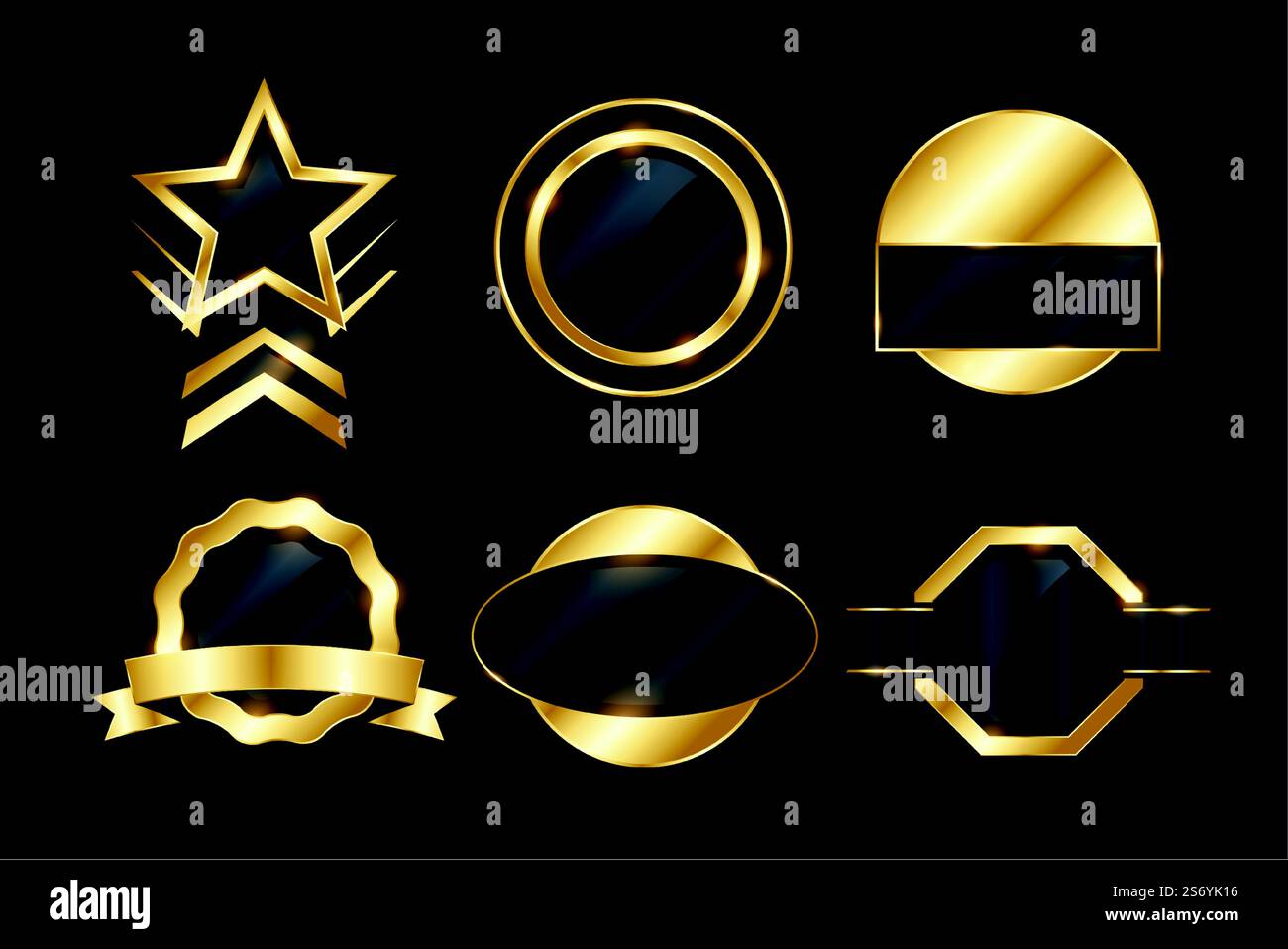 retro golden badges and labels collection Stock Vector Image & Art - Alamy