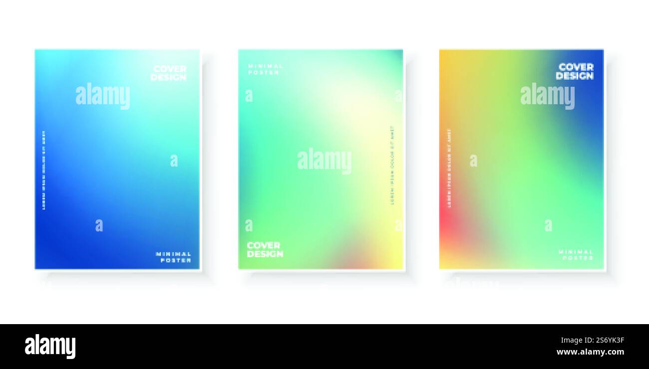 Colorful modern gradient covers template design set Stock Vector Image ...