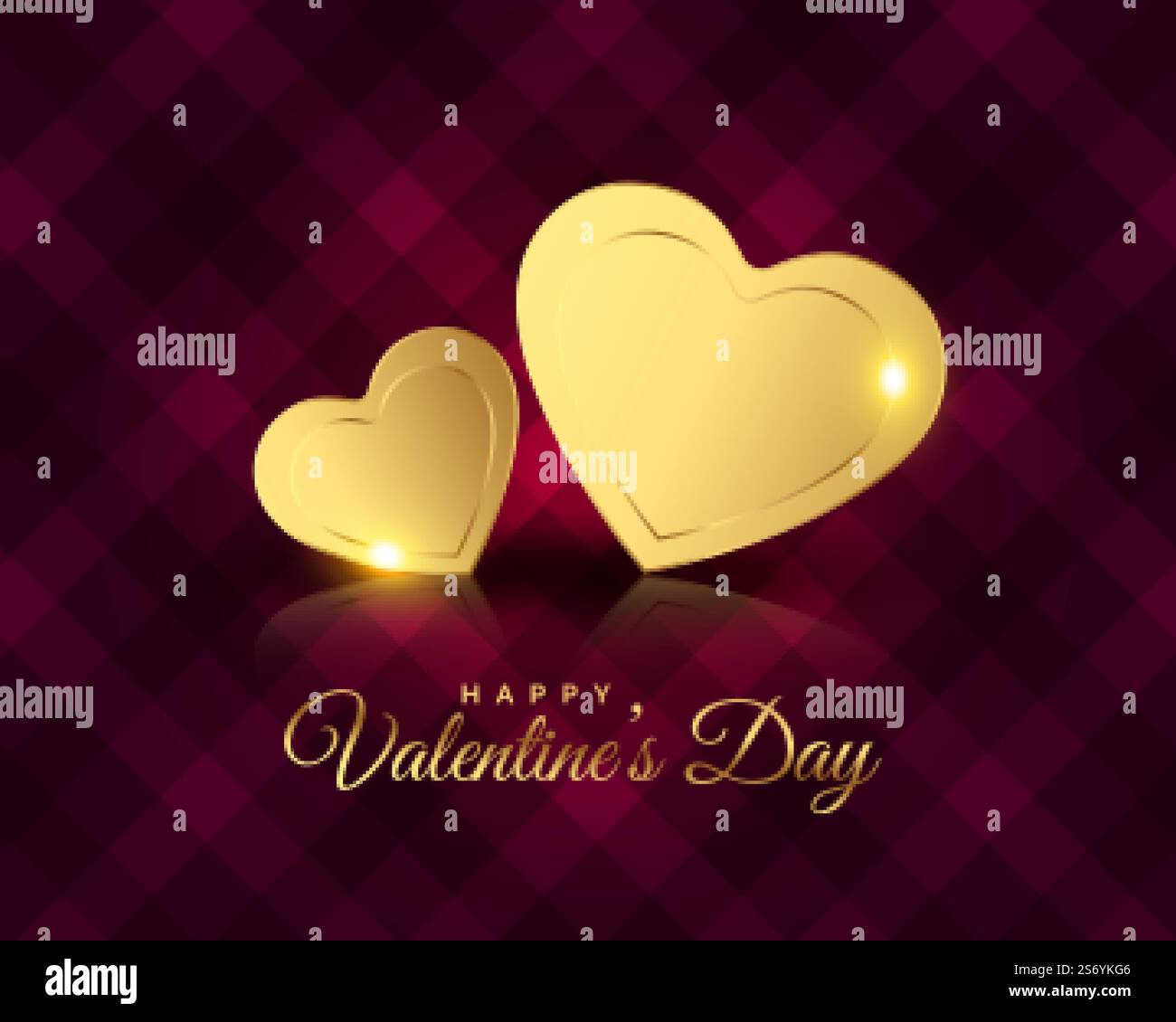 premium golden hearts valentines day greeting Stock Vector Image & Art ...