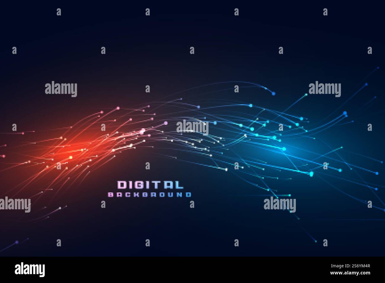 digital flowing particles technology background Stock Vector Image ...