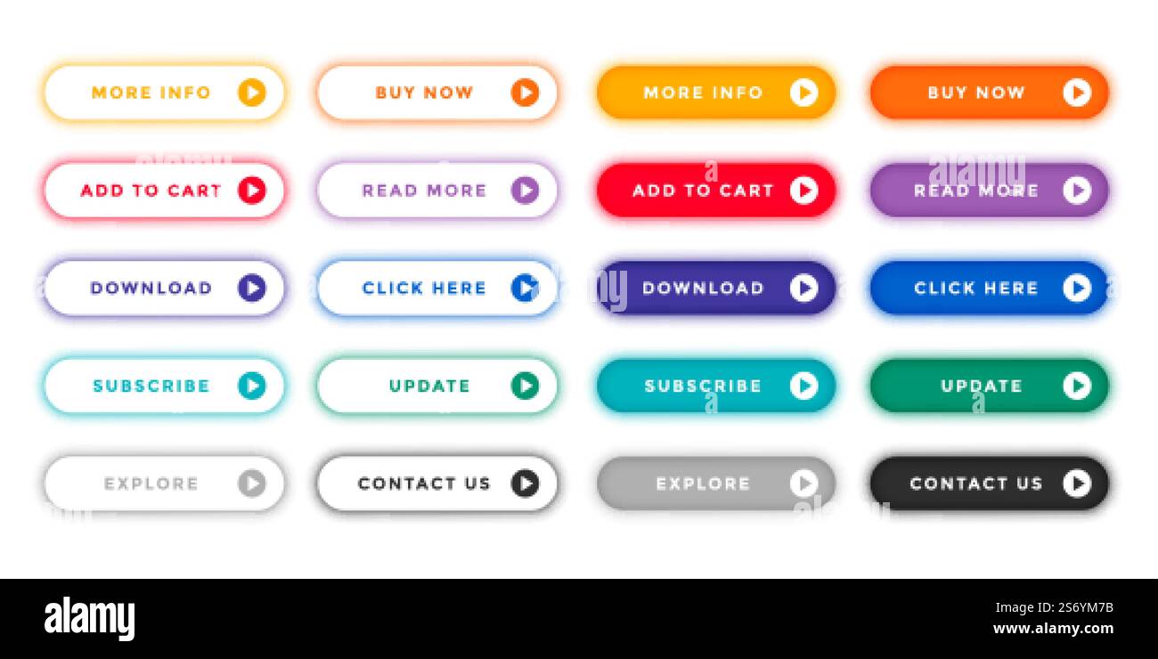 web buttons collection for different purposes Stock Vector