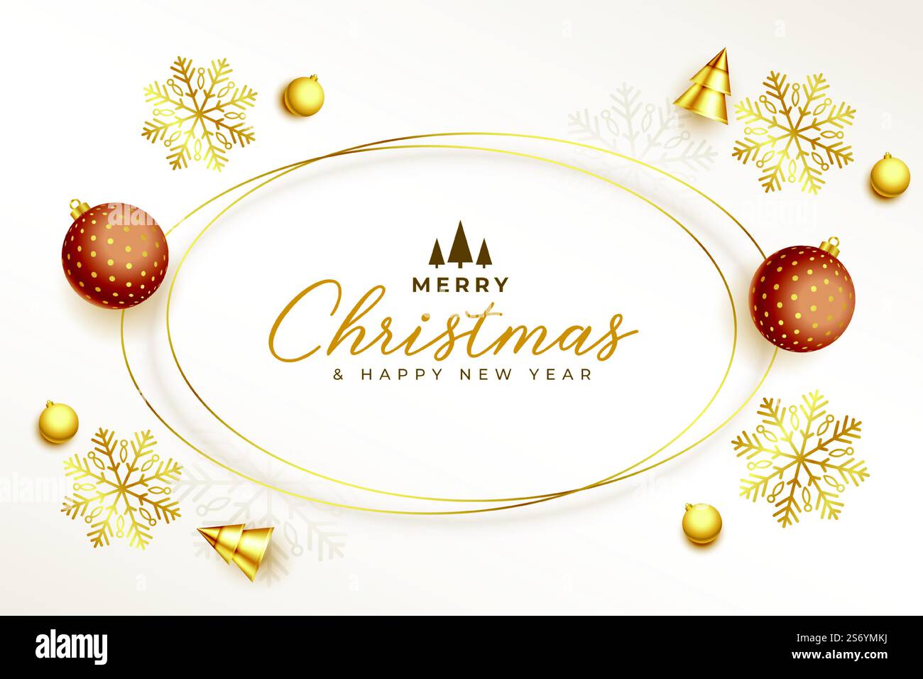 merry christmas celebration nice greeting with xmas objects and elements Stock Vector