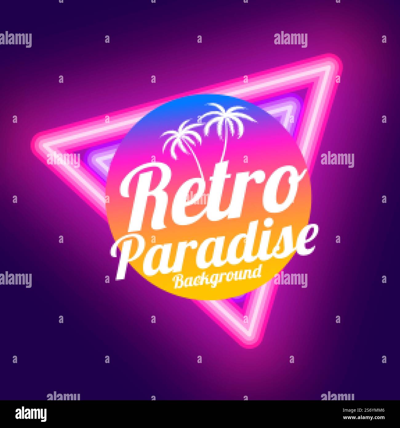 retro paradise neon background design Stock Vector Image & Art - Alamy