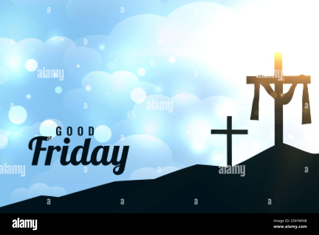 good friday or easter day shiny background Stock Vector