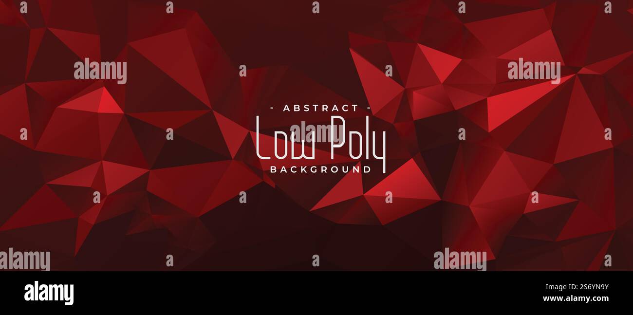 abstract red background in low poly style Stock Vector