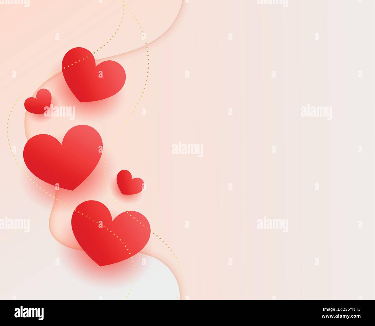 red floating hearts valentines day greeting design Stock Vector Image ...