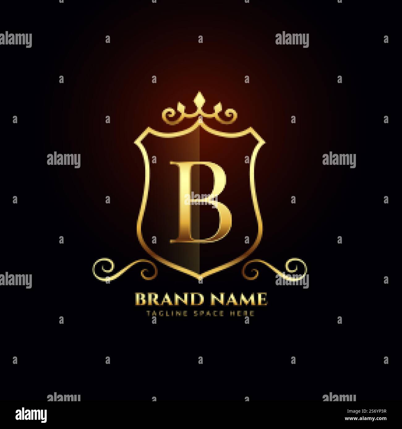 letter B ornamental golden logo concept design Stock Vector Image & Art ...