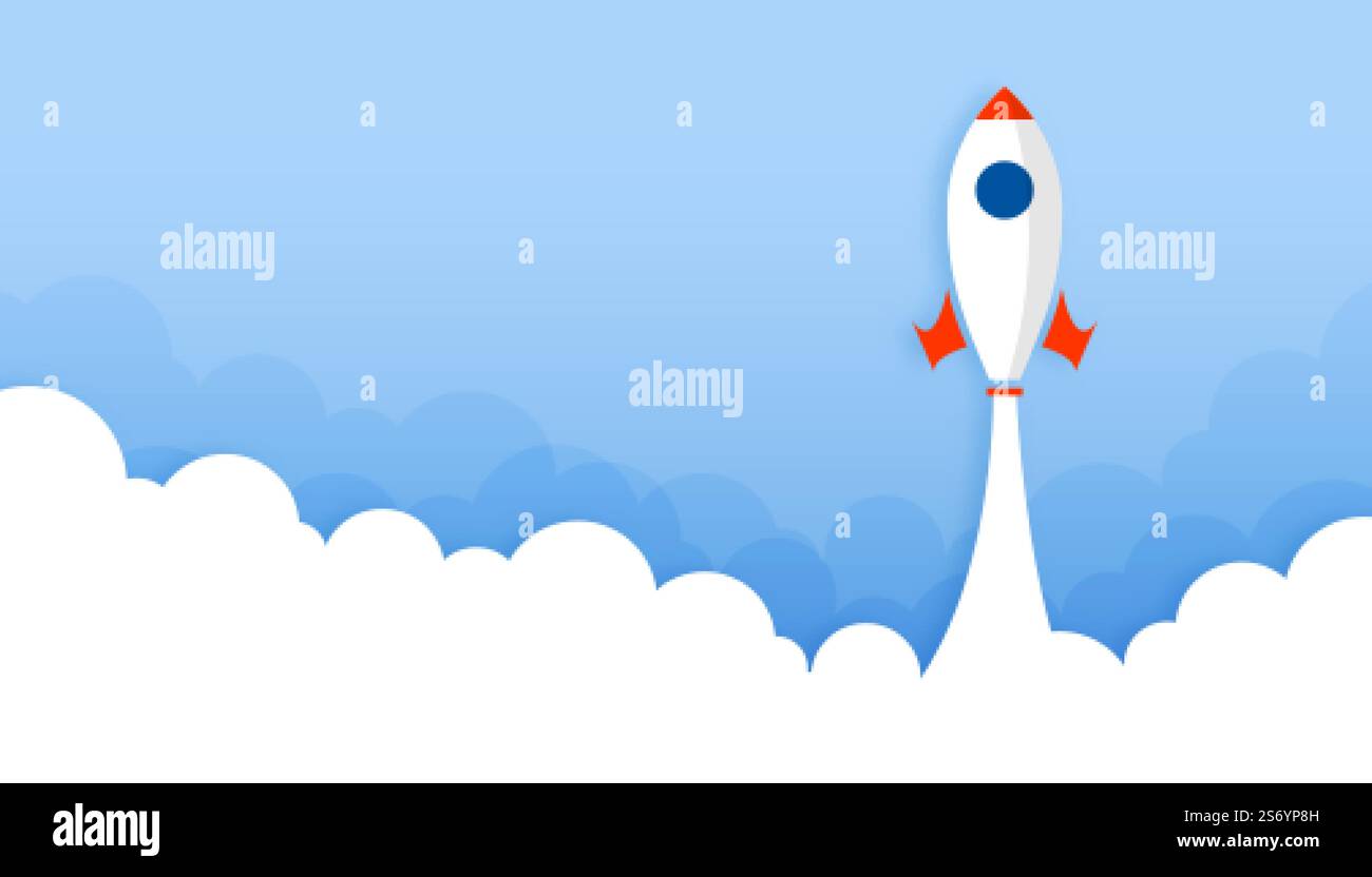 rocket launch background with smoke or clouds Stock Vector Image & Art ...