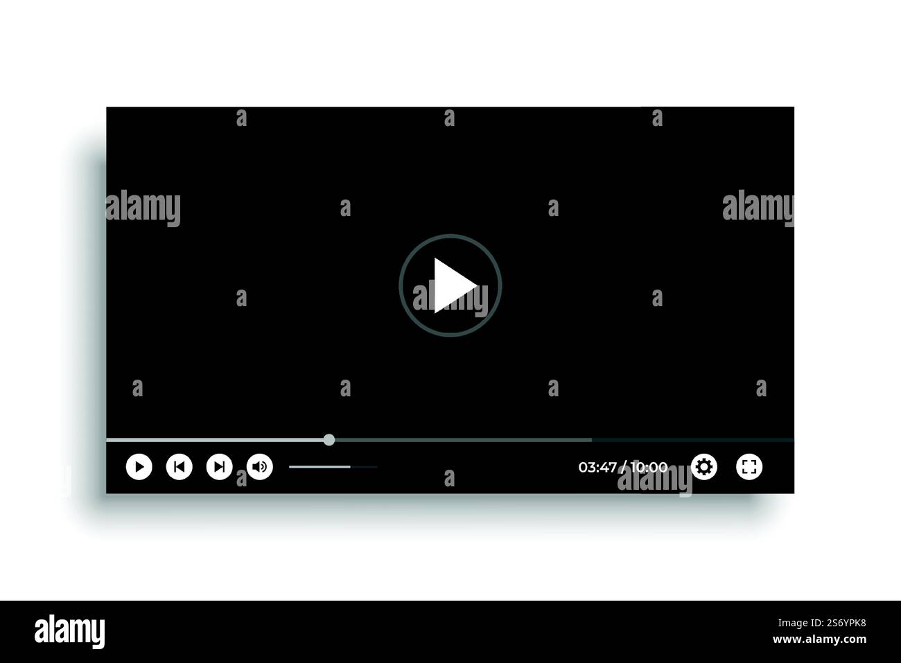 black video player template mockup design Stock Vector Image & Art - Alamy