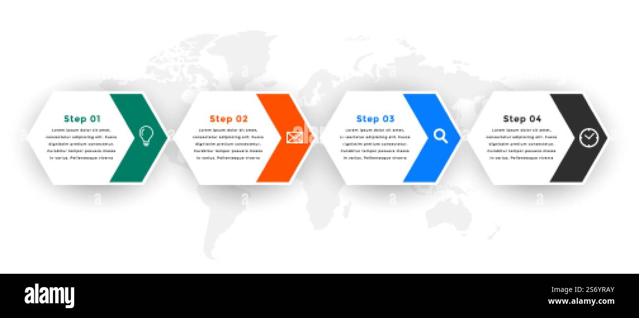 infographic template with four steps design Stock Vector Image & Art ...