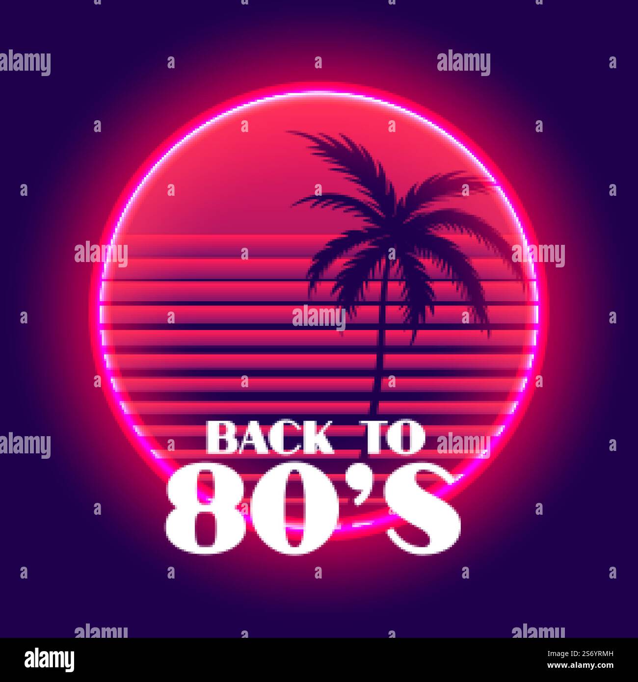 back to 80s retro neon paradise background Stock Vector Image & Art - Alamy