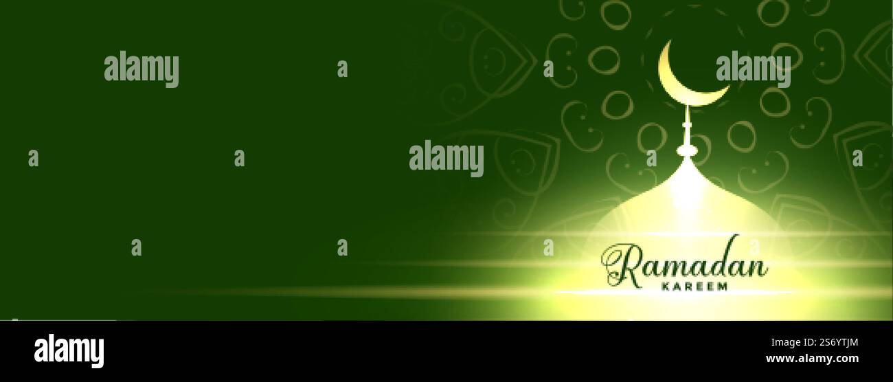 glowing mosque ramadan kareem banner design Stock Vector Image & Art ...