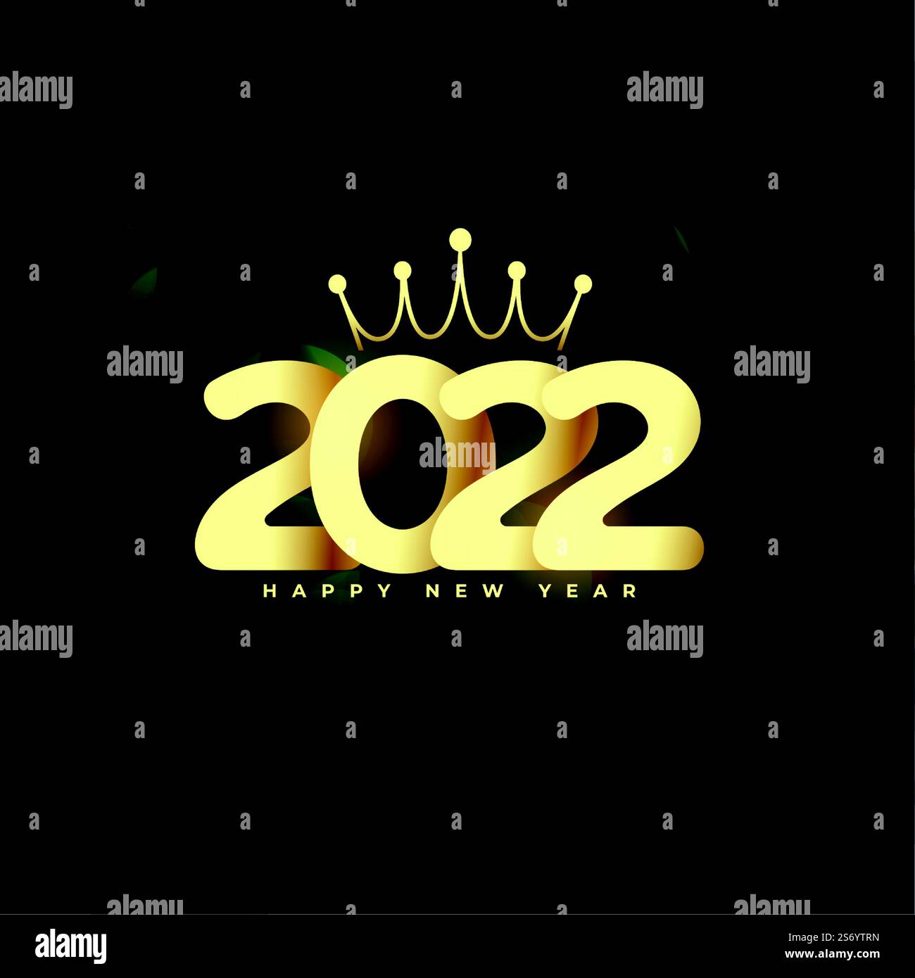 happy new year 2022 golden wallpaper with crown Stock Vector Image ...