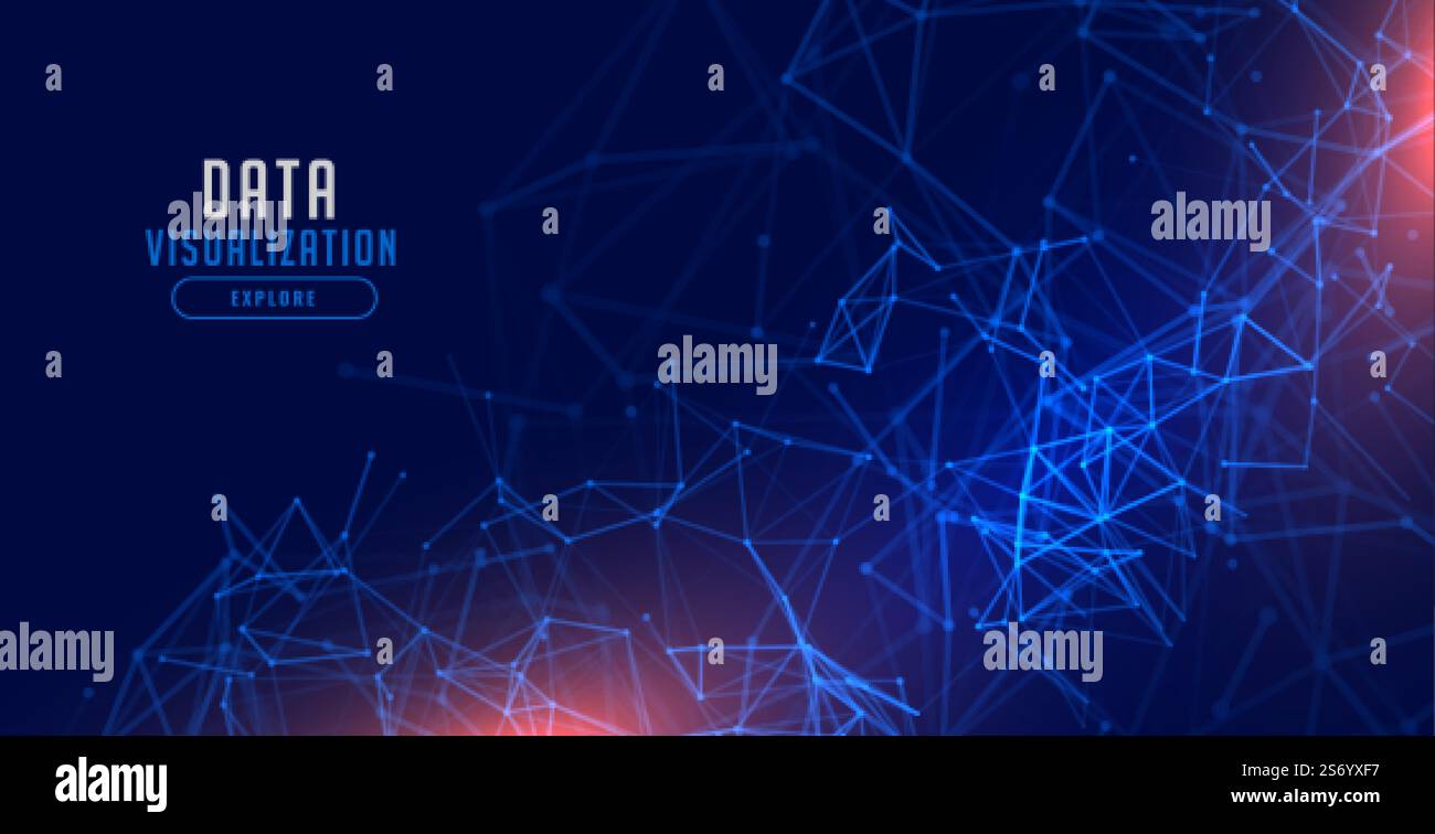 data visualization technology network mesh background design Stock ...