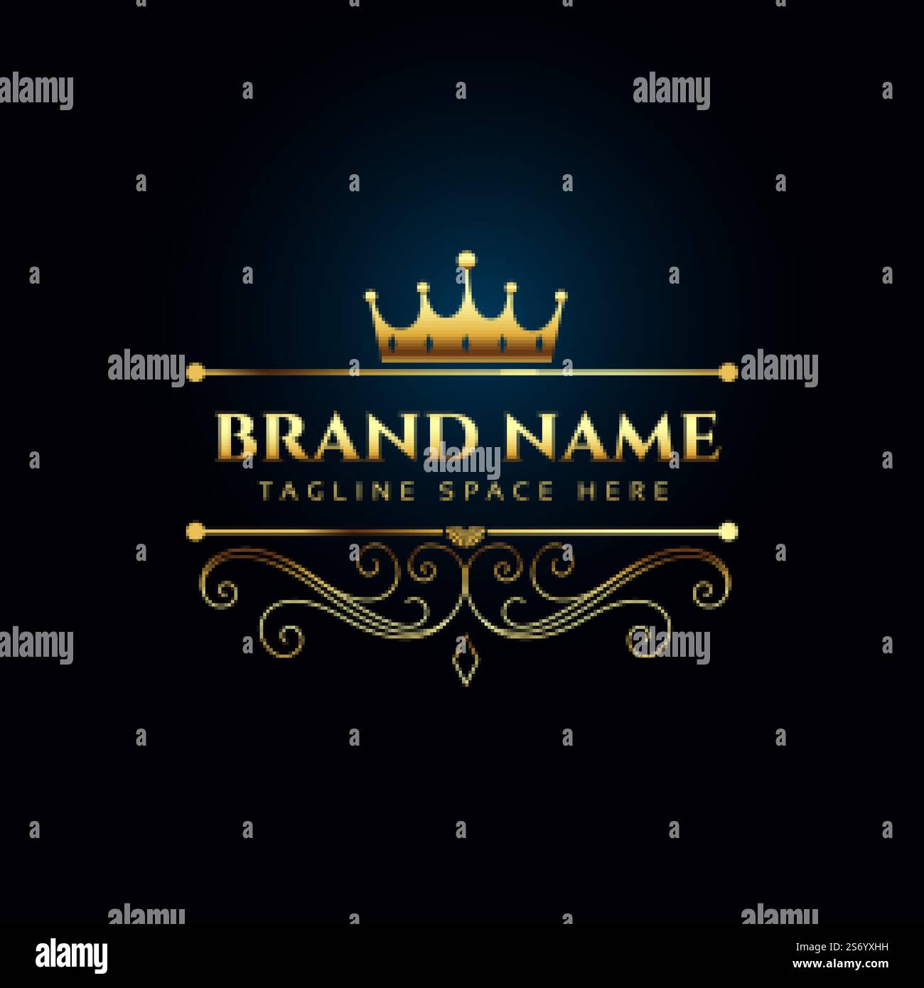 luxury royal logo concept with golden crown Stock Vector Image & Art ...