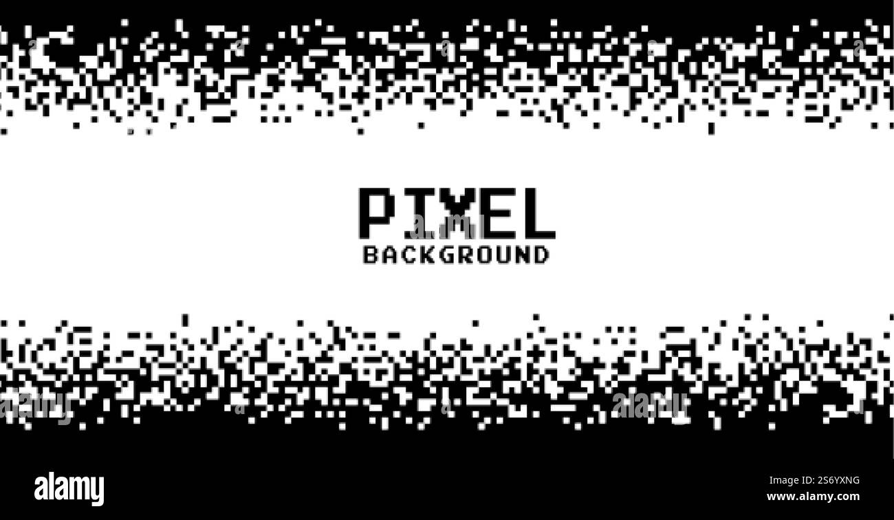 black and white pixels background design Stock Vector Image & Art - Alamy