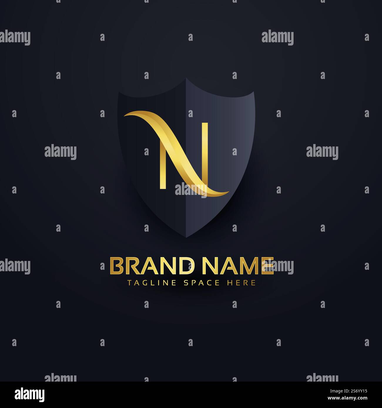 letter n logo in premium style with shield Stock Vector Image & Art - Alamy