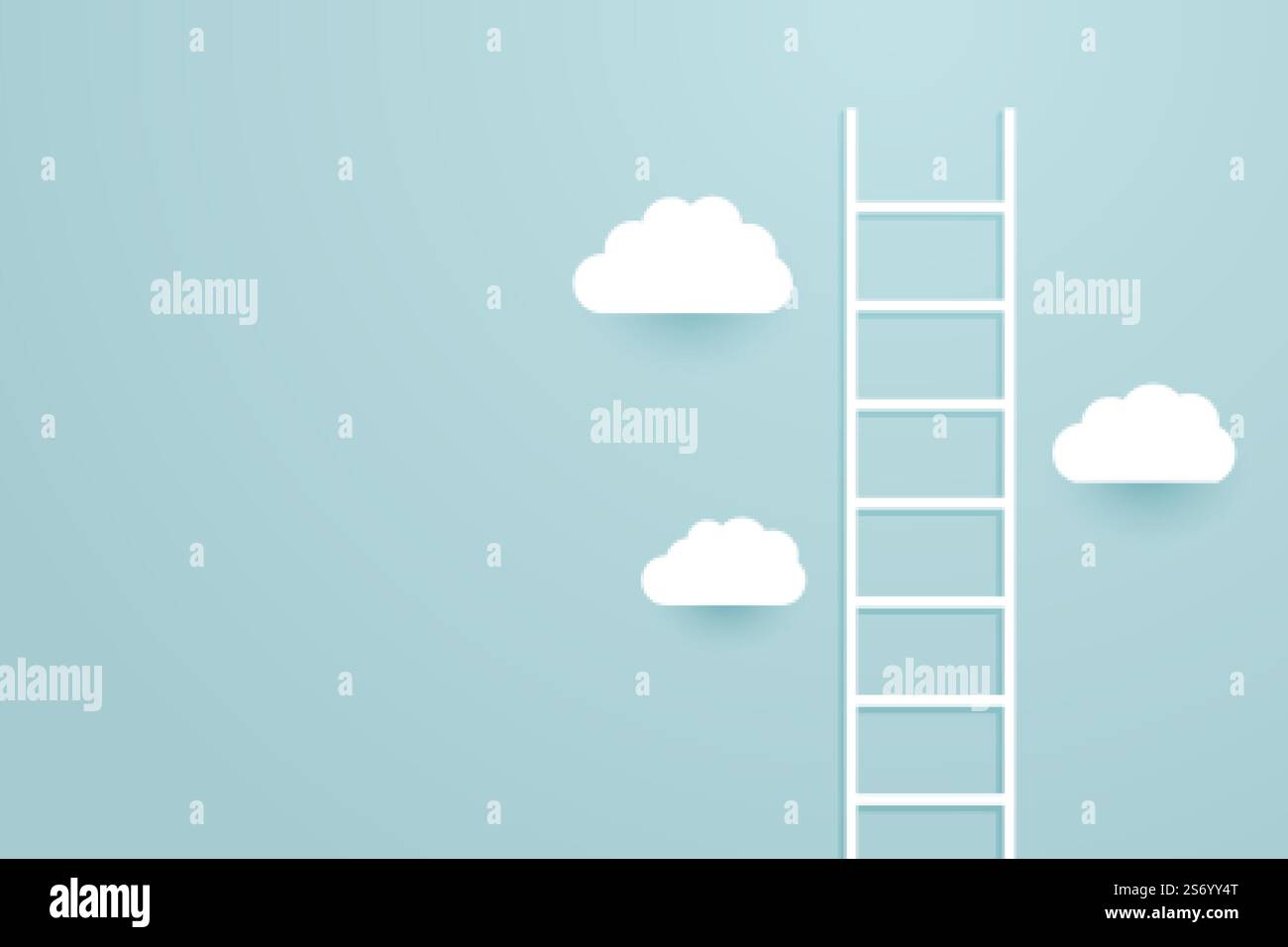 ladder climb up the sky with clouds Stock Vector Image & Art - Alamy