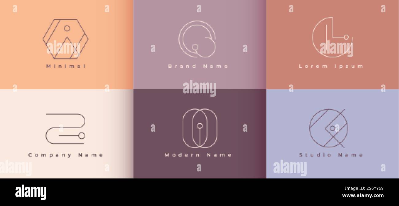 minimalist line logo concept design Stock Vector