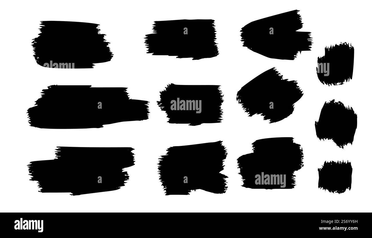 black grunge paint brush stroke template Stock Vector Image & Art - Alamy