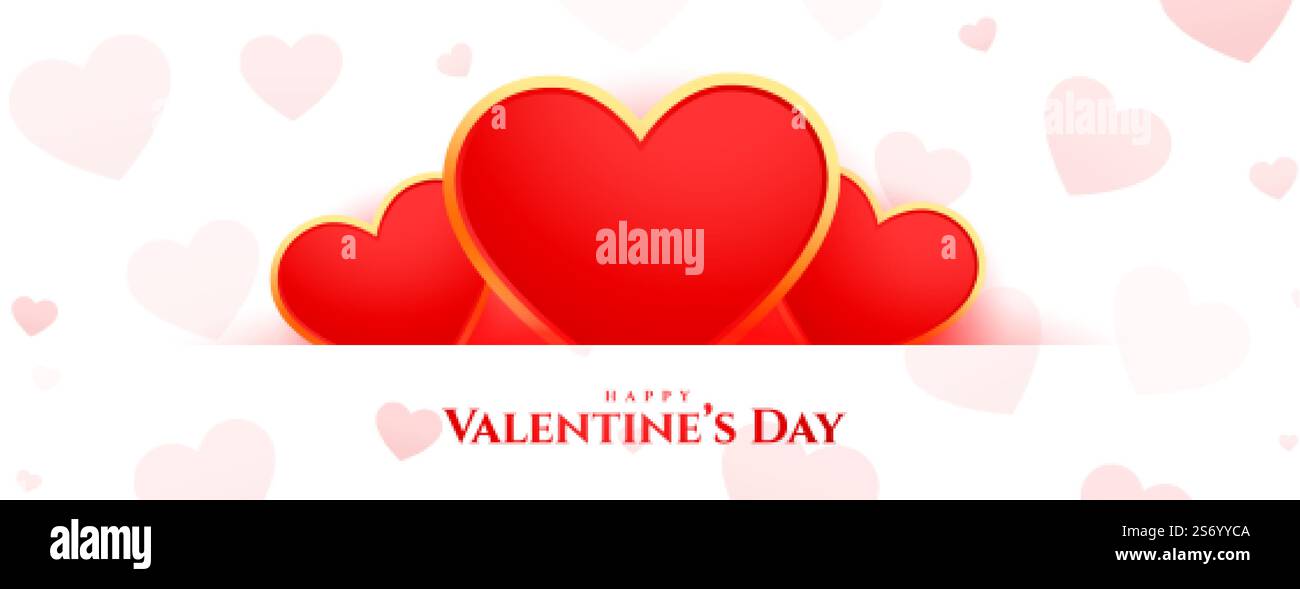 happy valentines day beautiful banner design Stock Vector Image & Art ...