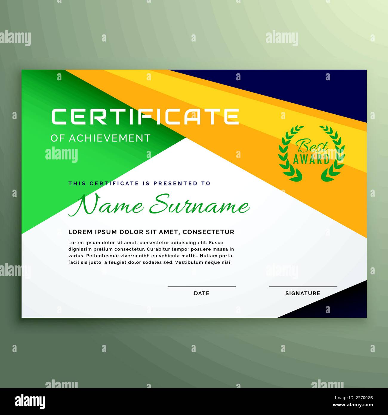 abstract geometric certificate of achievement template Stock Vector ...