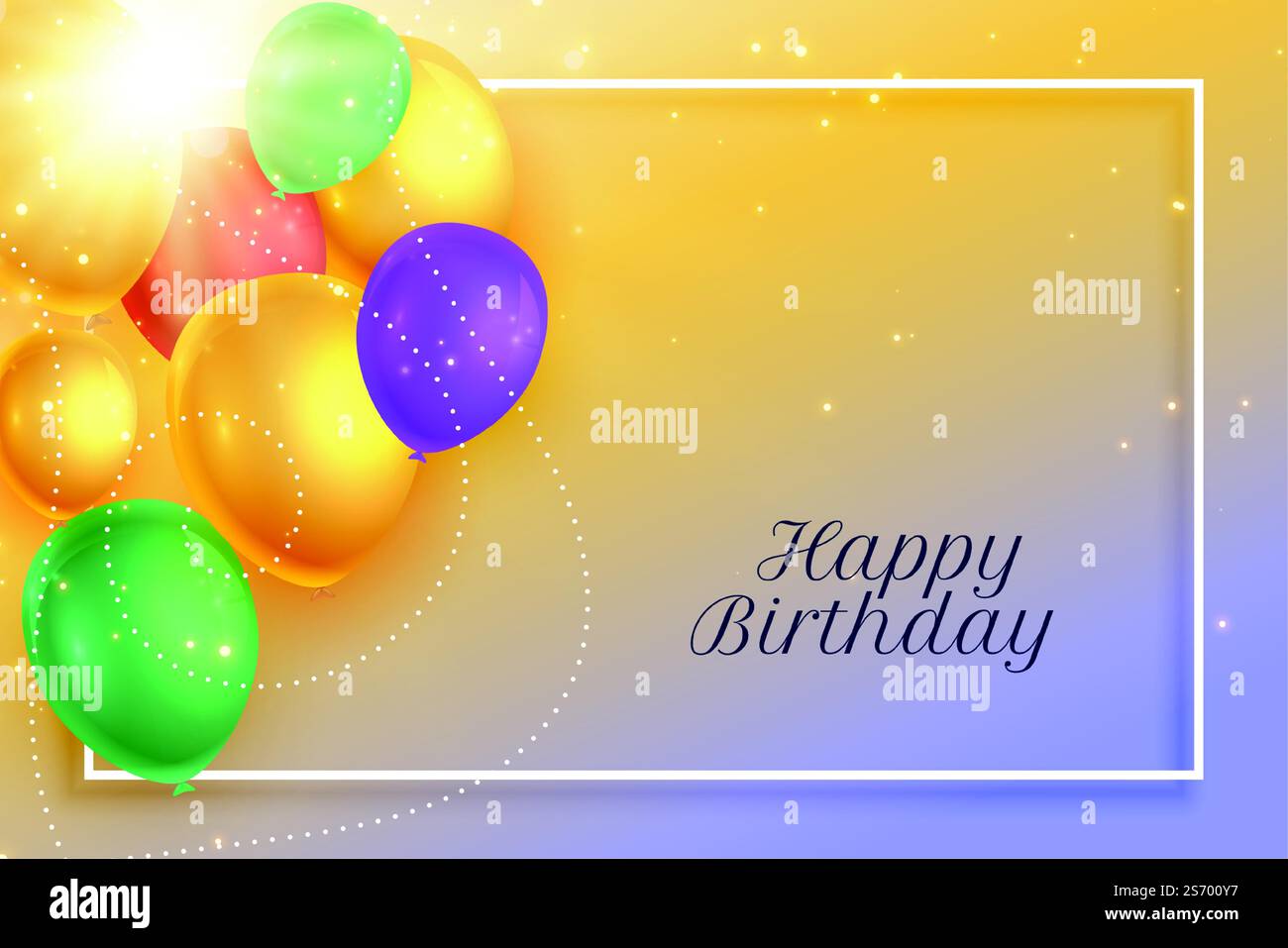 realistic colorful balloons birthday card design Stock Vector Image ...