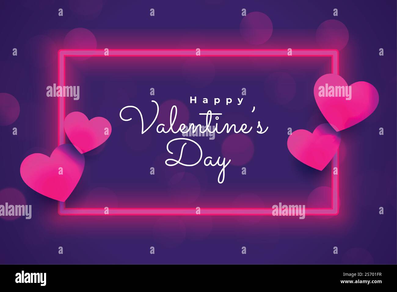 valentines day card in neon style design Stock Vector Image & Art - Alamy