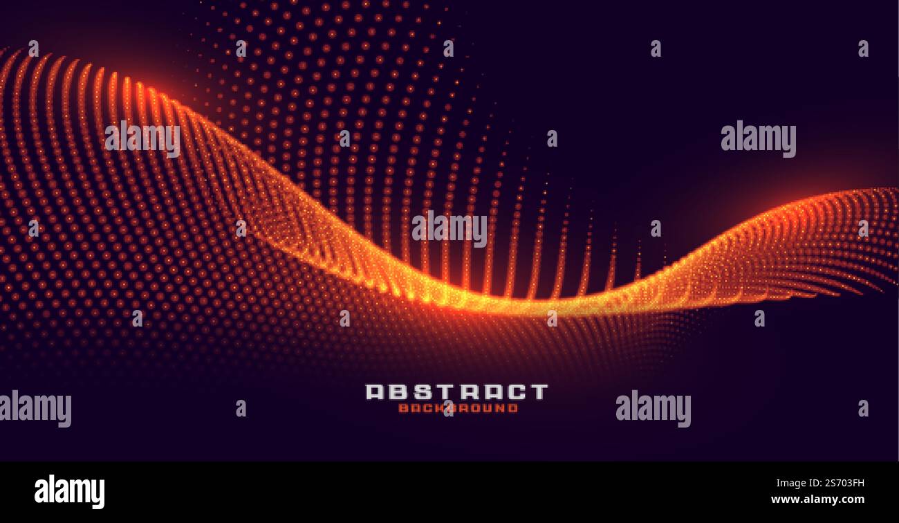 glowing particles background with orange golden light effect Stock ...