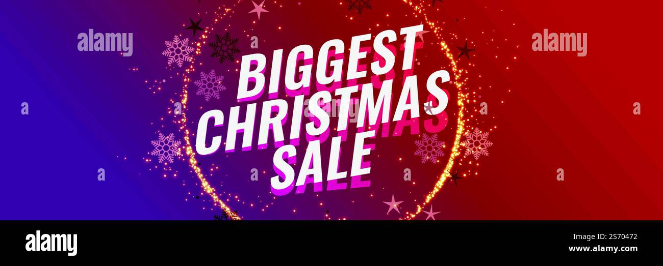 biggest christmas sale banner template Stock Vector
