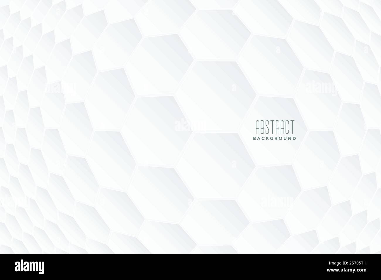 abstract hexagonal 3d shapes white background Stock Vector