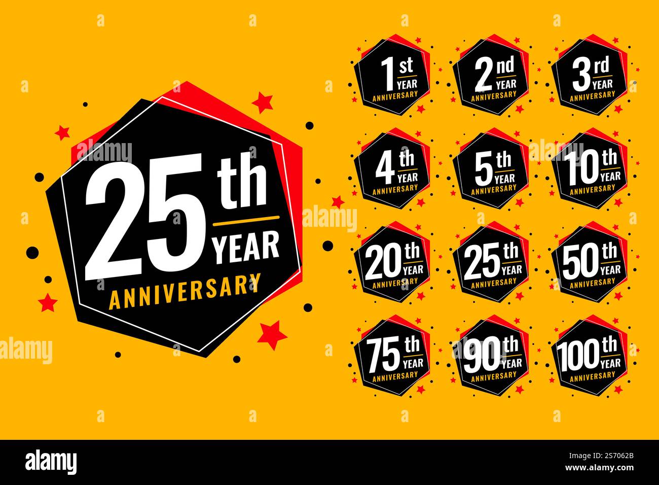 First Event Label event festive anniversary labels set Stock Vector Image & Art - Alamy