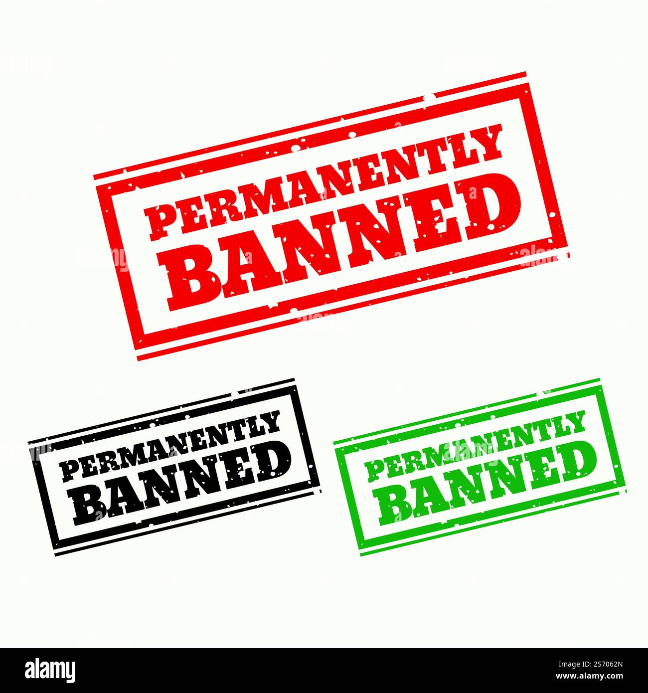 permanently banned sign in three colors Stock Vector Image & Art - Alamy