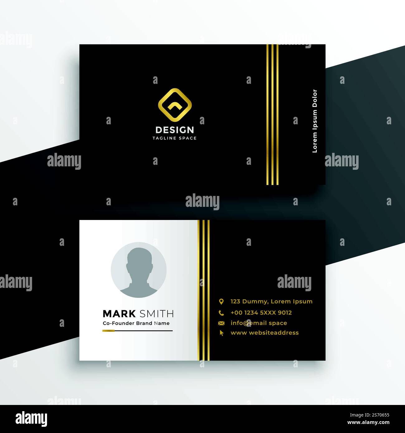 black golden premium business card design Stock Vector Image & Art - Alamy