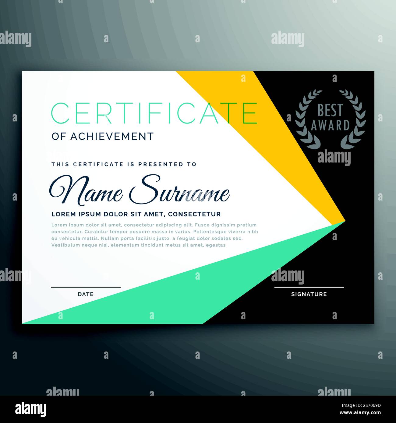 modern vector certificate template with geometric shapes Stock Vector ...