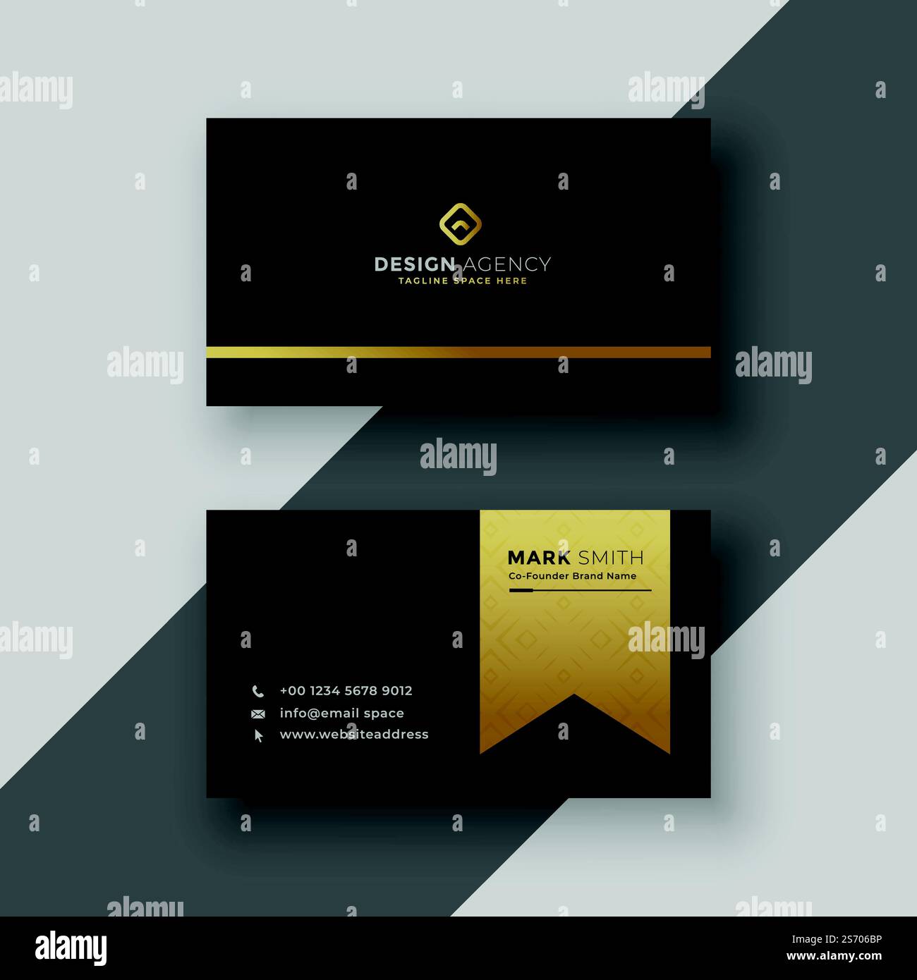 stylish black and golden business card design Stock Vector Image & Art ...