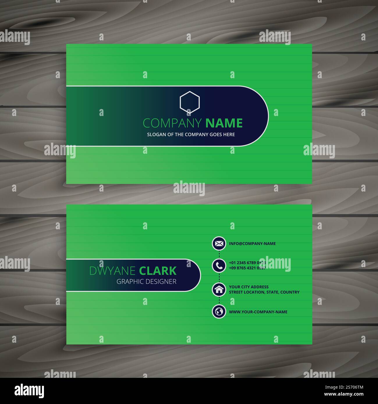 abstract green business card design Stock Vector Image & Art - Alamy