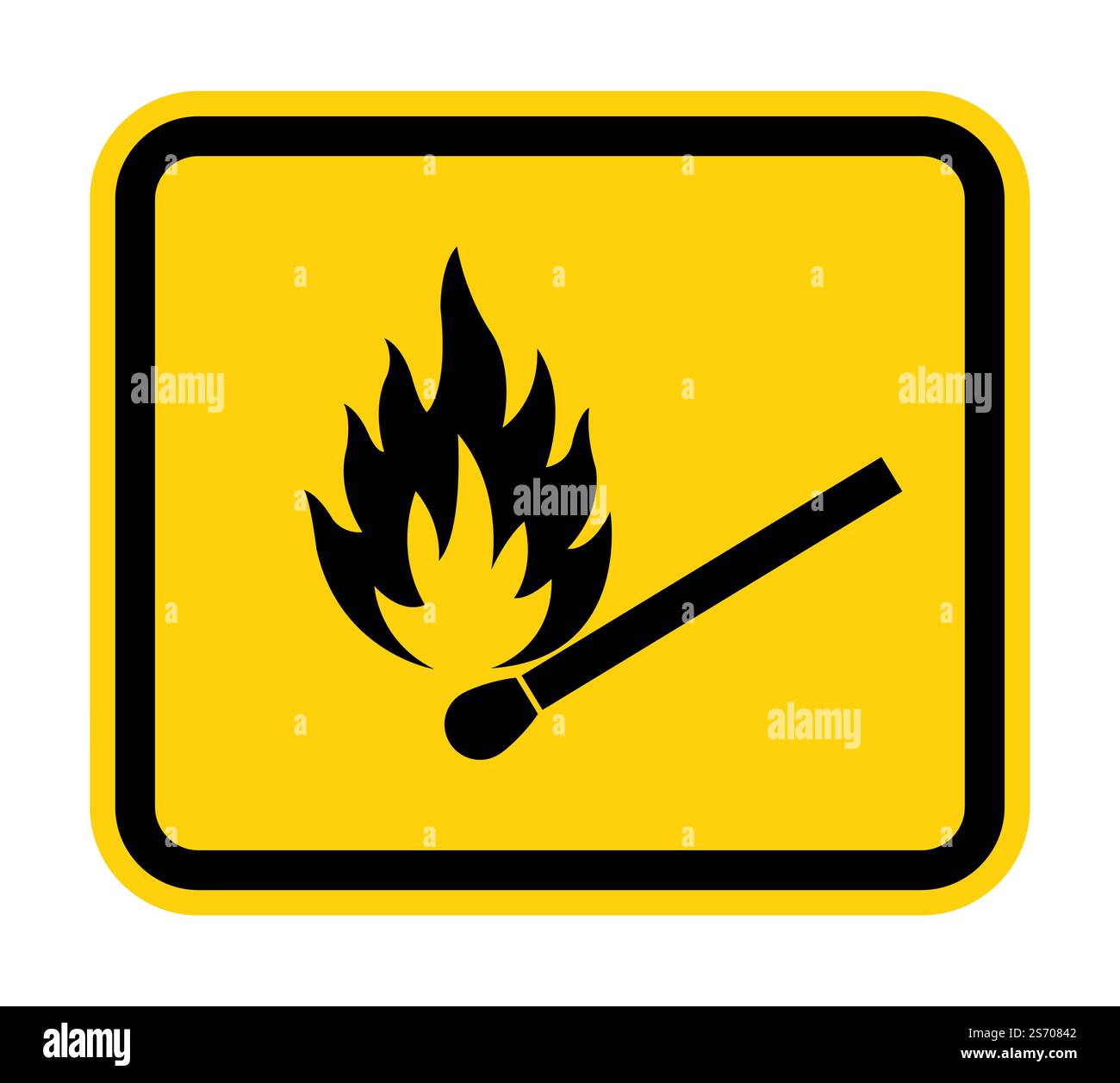 No Fire, No Matches or Open Flame Sign Stock Vector