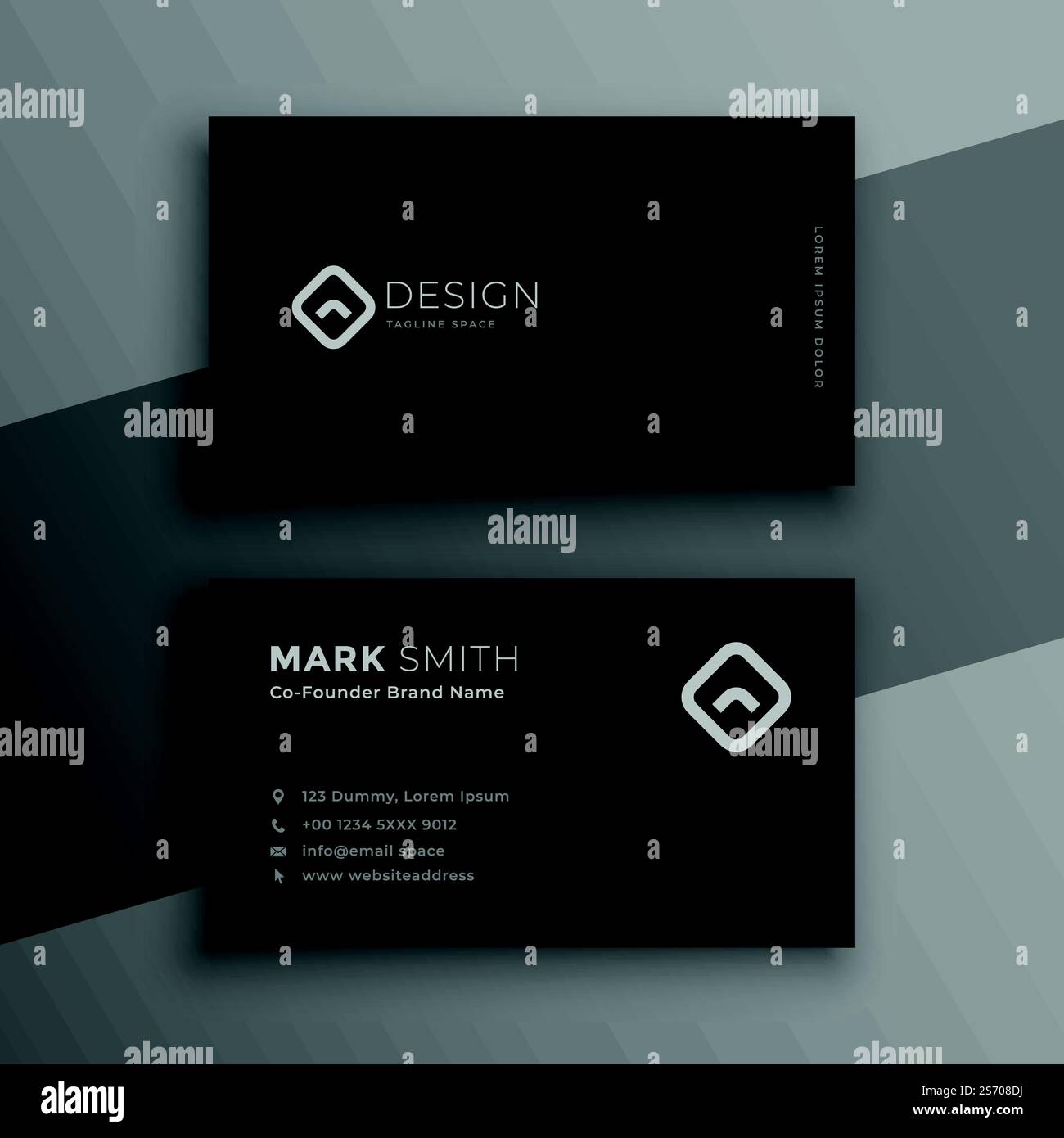 dark black elegant business card template design Stock Vector Image ...