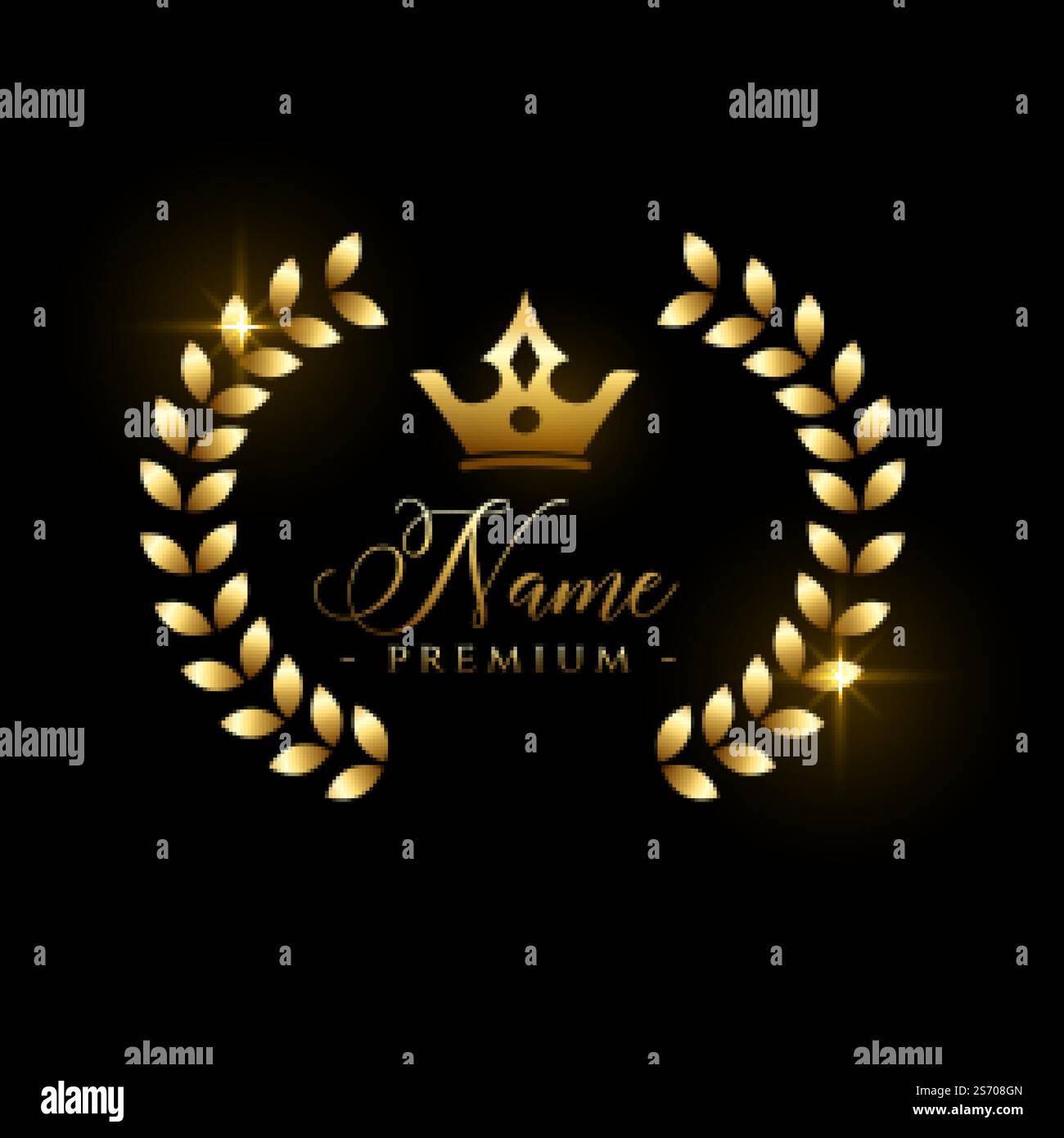 Royal gold crown badge symbol hi-res stock photography and images - Alamy