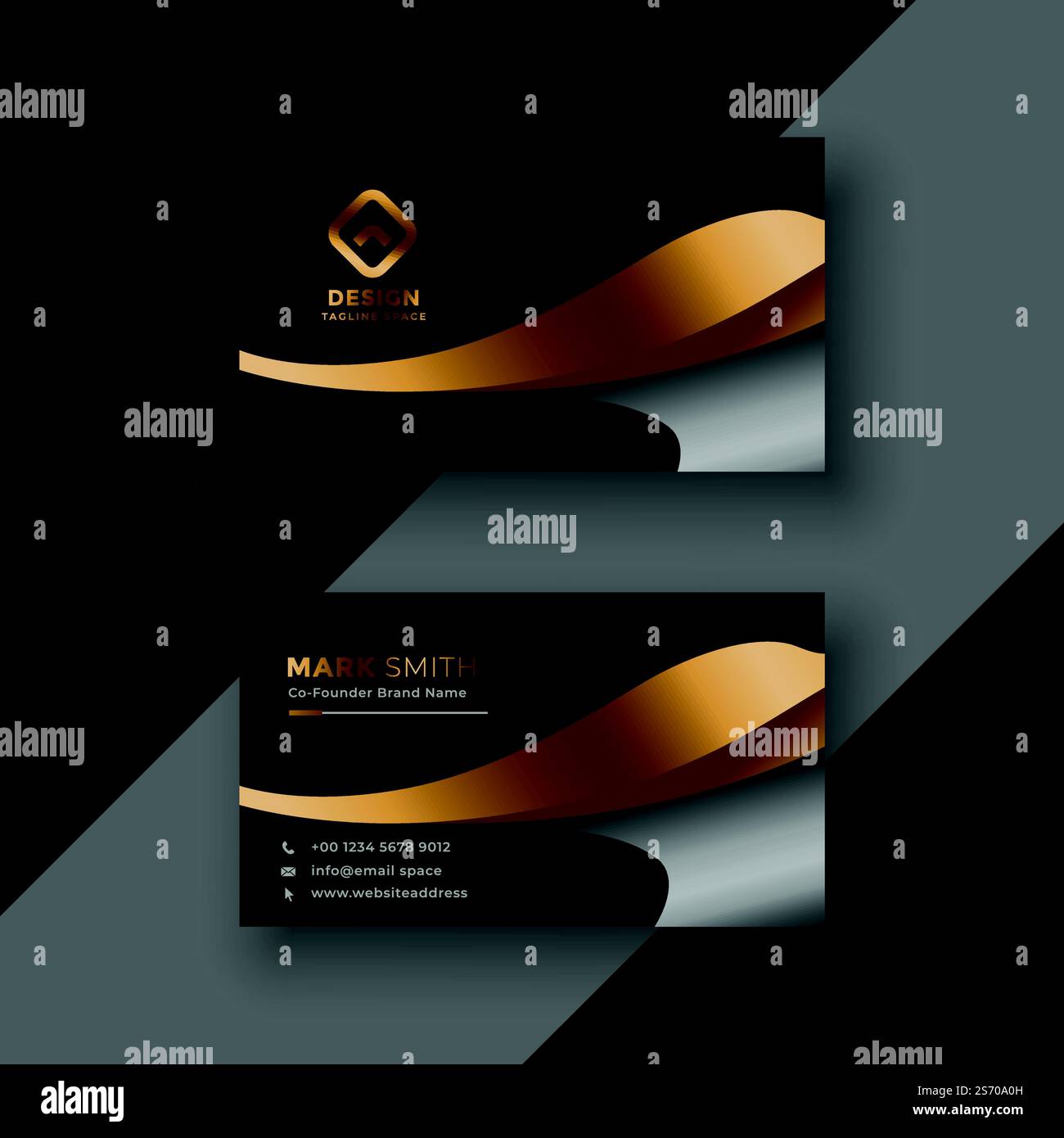 luxury golden premium business card template Stock Vector Image & Art ...
