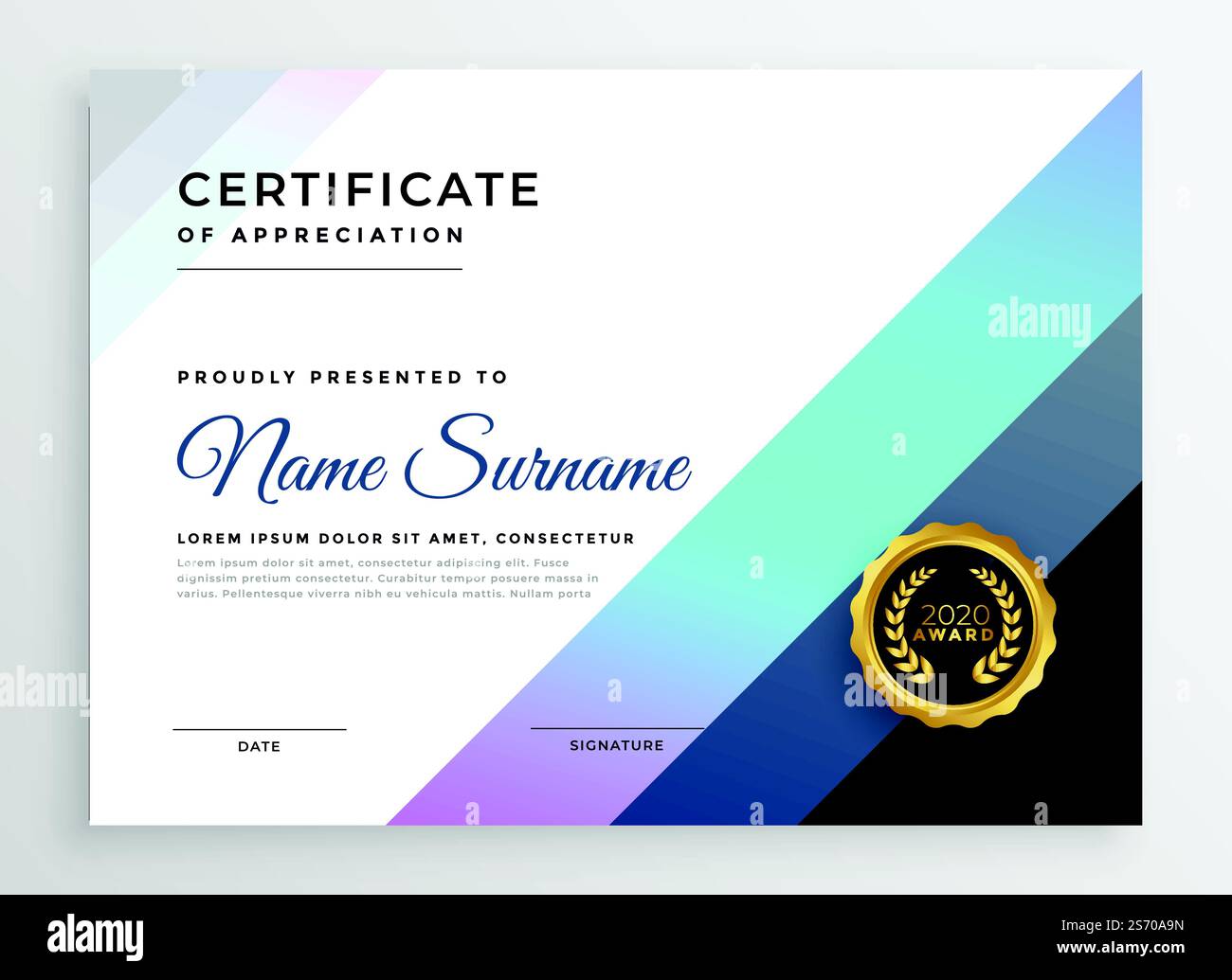 stylish modern certificate template for multipurpose design Stock ...