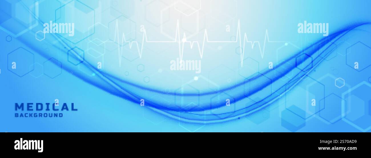 blue healthcare and medical banner with wave Stock Vector Image & Art ...