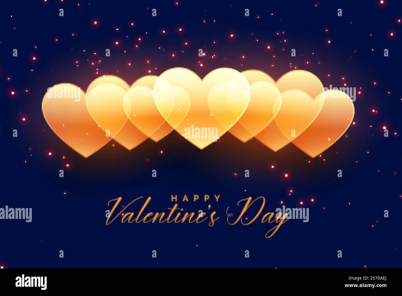 happy valentines day golden hearts background design Stock Vector Image ...