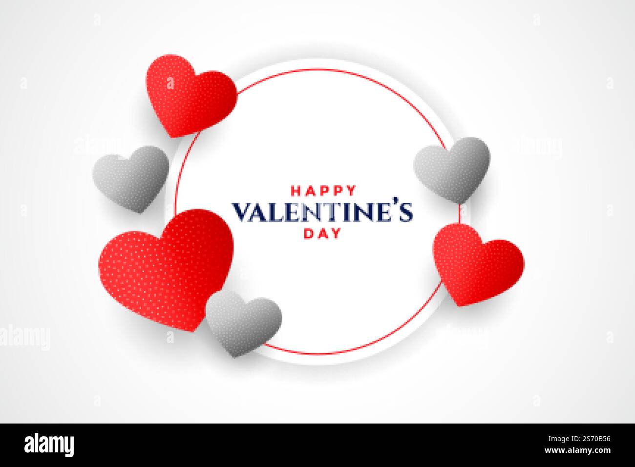 Happy valentines day hearts frame background design Stock Vector Image ...
