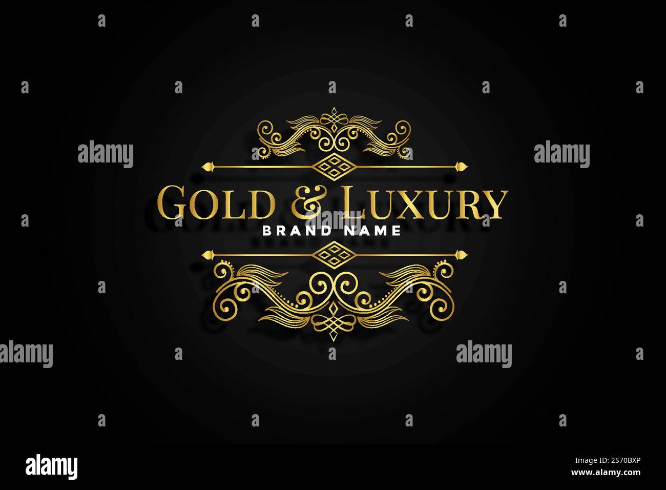 premium golden ornamental floral label design Stock Vector Image & Art ...