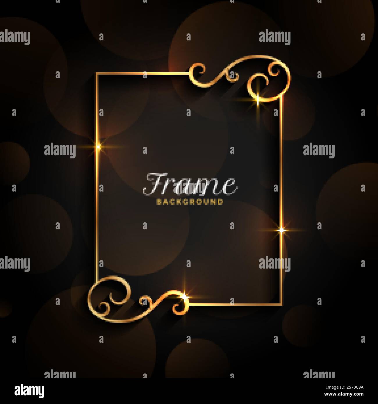 beautiful golden floral invitation frame background design Stock Vector ...