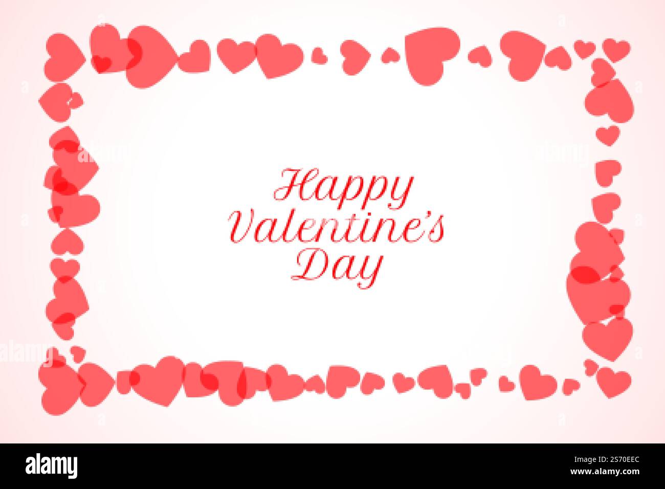 happy valentines day hearts frame background design Stock Vector Image ...