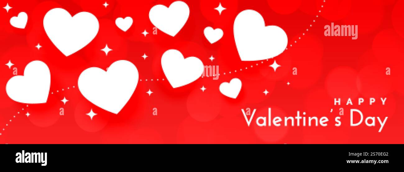 romantic red happy valentines day banner design Stock Vector Image ...